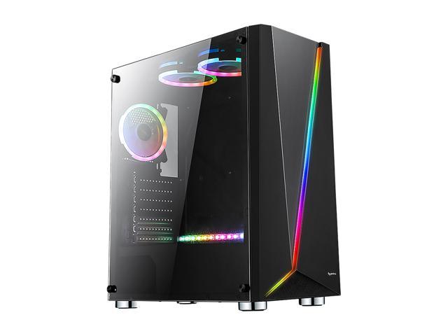 Bgears B-Draco5907-RGB Black Computer Case With 3 X 120mm ARGB Fan ...