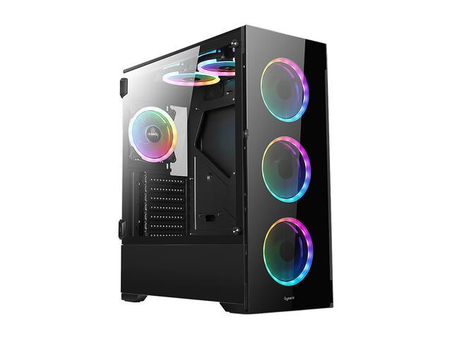 Bgears B-Voguish-RGB Black Computer Case With 6 X 120mm ARGB Fan ...