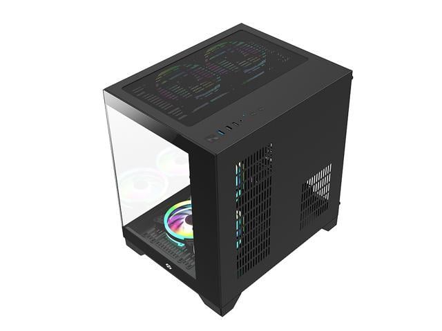 Bgears B-Pellucid MicroATX Black Micro ATX Tower Case, Tempered Glass ...