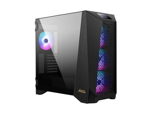 MSI MEG PROSPECT 700R Black Steel / Tempered Glass ATX Mid Tower Cases - 4 ARGB Fans - 4.3" Touch Panel