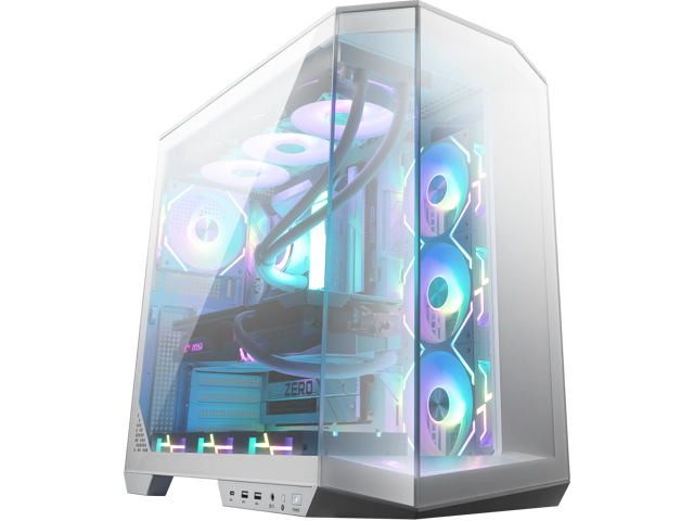 MSI MAG PANO 100L PZ White Project Zero Mid Tower ATX Gaming Case, ABS ...