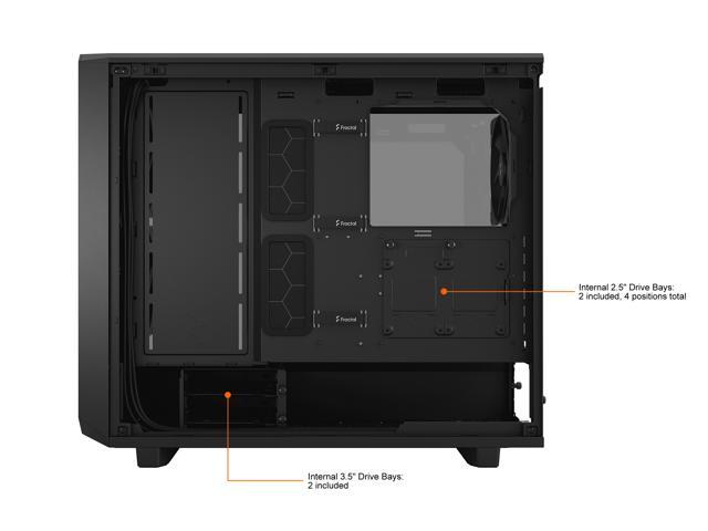 Fractal Design Meshify 2 Lite Black TG Light Tinted Tempered Glass