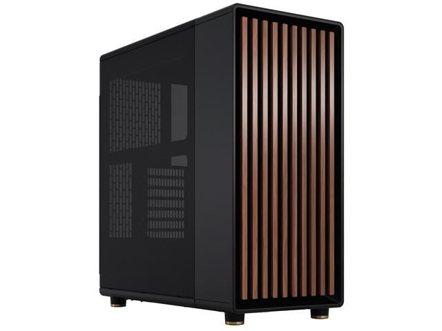 Fractal Design North Atx Matx Mid Tower Pc Case - Charcoal Black Chassis  With Walnut Front And Mesh Side Panel - Newegg.Com
