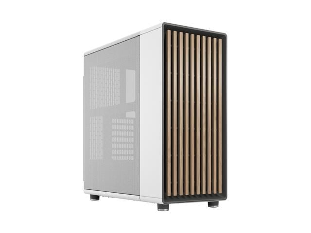 Photo 1 of Fractal Design North ATX mATX Mid Tower PC Case - Chalk White Chassis with Oak Front and Mesh Side Panel