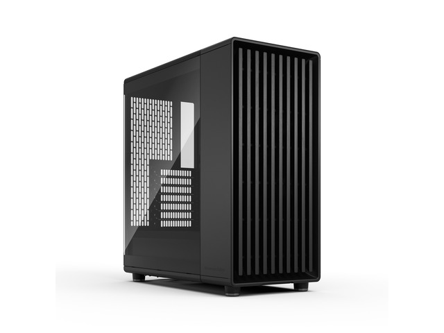 Fractal Design North Momentum Edition Black - Three powerful 120mm Momentum Fans Included - Genuine Blackened Oak Wood Front - Glass Side Panel - Type C USB - ATX Airflow Mid Tower PC Gaming Case