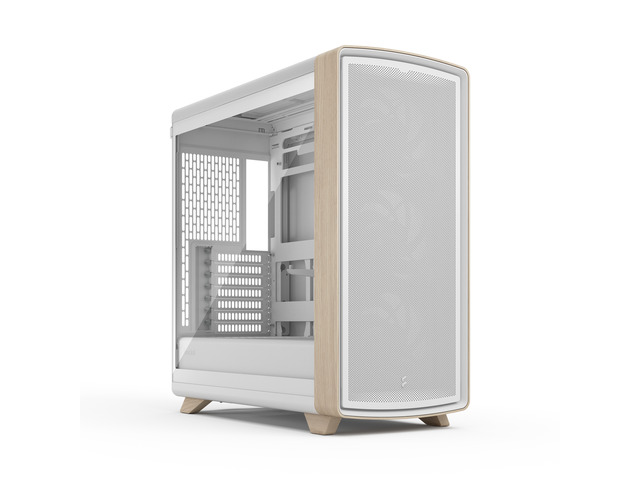 Fractal Design Summit Chalk White TG Light Oak PC Gaming Case - Tempered Glass Side Panel - Three Momentum 14 Fans Included - ATX Reverse Connector and E-ATX/ATX/mATX/ITX Motherboard Support