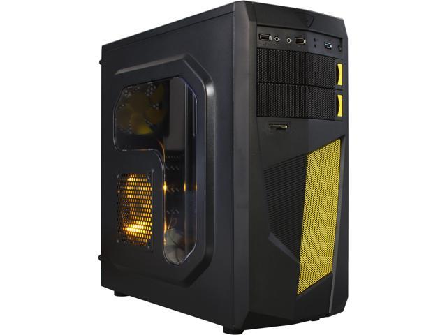 DIYPC Mirage-D1-Y Black / Yellow SECC ATX Mid Tower Computer Case