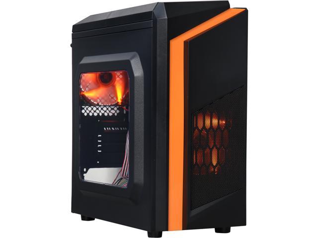 Diypc Black Orange Micro Atx Gaming Computer Case Newegg Com