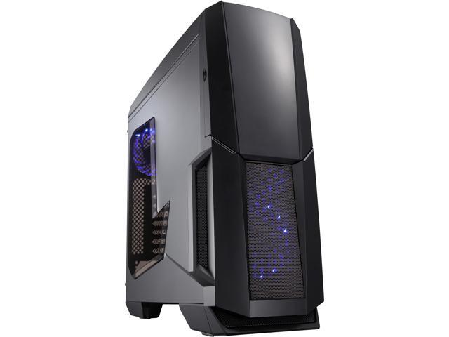 DIYPC Gamemax-BK-15LEDlight Black Dual USB 3.0 ATX Full Tower Gaming Computer Case with Build-in 3 x Blue 15LED Fans (2 x 120mm 15LED Fan x Front, 1 x 120mm 15LED Fan x rear), Water Cooling Ready