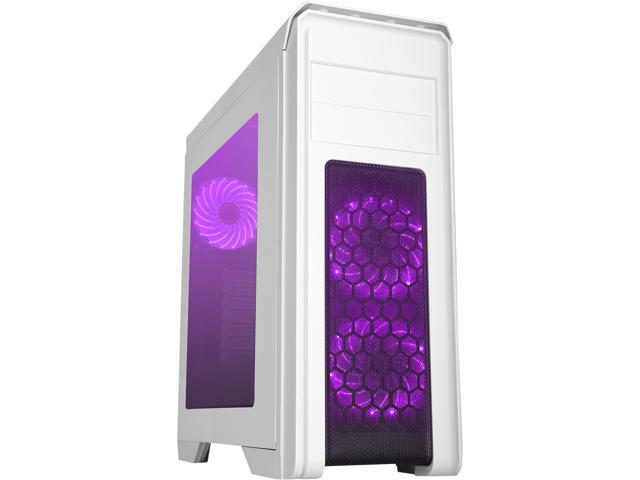 DIYPC D480-W-RGB White Dual USB 3.0 ATX Mid Tower Gaming Computer Case with Build-in 3 x RGB LED Fans (Pre-Installed) and RGB Remote Control