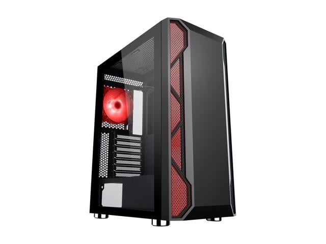 DIYPC Spyker-BK-ARGB Black Steel / Tempered Glass ATX Mid Tower ...