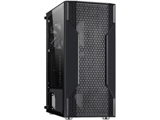 DIYPC DIY-A9-BK Black USB3.0 Steel /Tempered Glass ATX Mid Tower ...