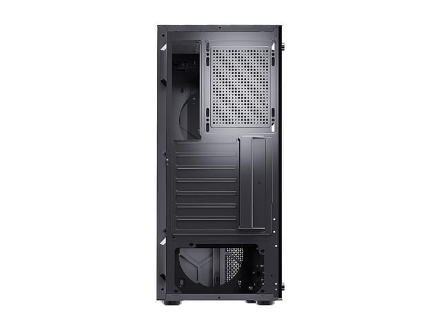 DIYPC DIY-S08-BK Black USB 3.0 Steel / Tempered Glass ATX Mid Tower Computer Case, 1 x 120mm Fan ...