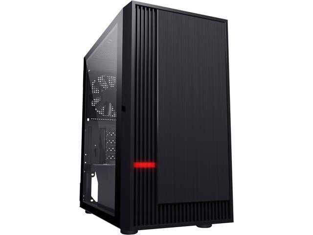 DIYPC DIY-A5-BK Black Steel / Magnetic Tempered Glass Micro ATX Tower Computer Case