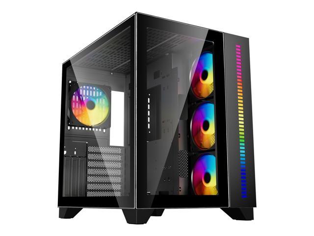 DIYPC ARGB-Q10-BK Black USB3.0 ATX Mid Tower Gaming Computer Case w ...