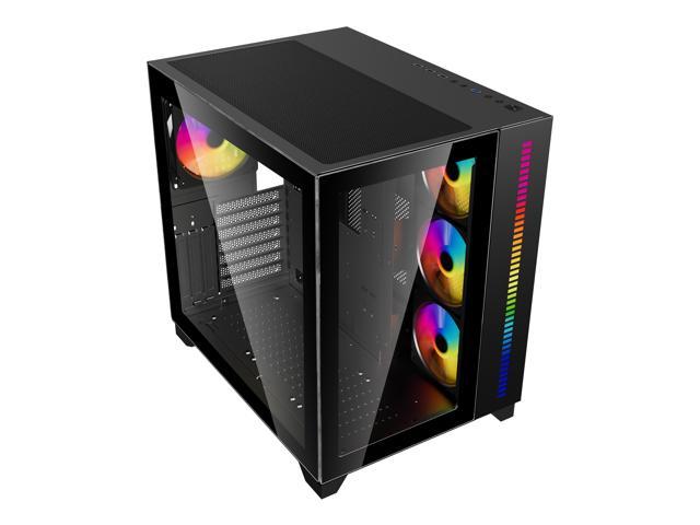 DIYPC ARGB-Q10-BK Black USB3.0 ATX Mid Tower Gaming Computer Case w ...