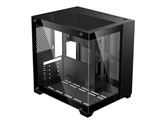 Open Box: DIYPC DIY-CUBE01-BK Black USB3.0 Tempered Glass Micro ATX ...