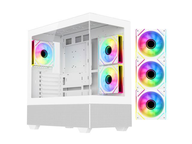 DIYPC ARGB-N5-W White Cases (Computer Cases - ATX Form)