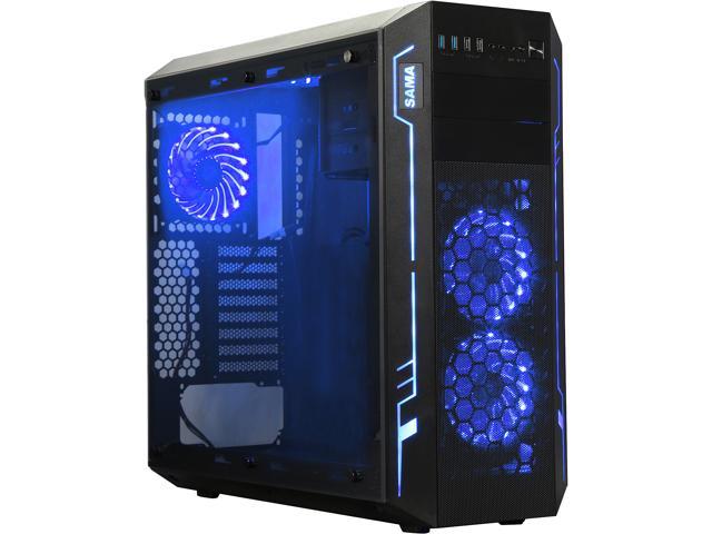 Sama Ark Black Atx Full Tower Dual Usb3 0 Gaming Computer Case W Build In 3 X Rgb Led Fan 7 Color Changeable In 3 Modes Card Reader And Fan Controller Newegg Com