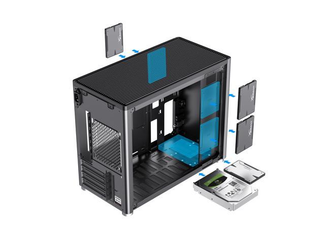 GAMEMAX Spark Grey Computer Case w/ Dual Tempered Glass Side Panel ...