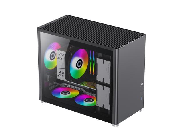 GAMEMAX Spark Black Steel / Tempered Glass Micro ATX Tower Computer Case w/ Dual Tempered Glass Side Panel