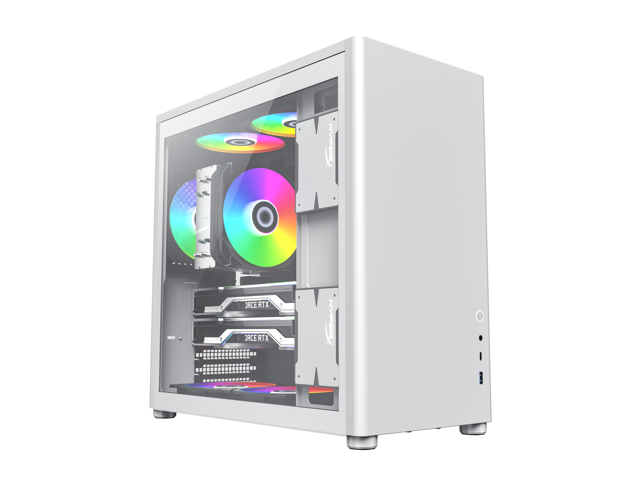 Gamemax Spark Pro Full White Steel Tempered Glass Usb3 0 Type C Atx Mid Tower Computer Case W