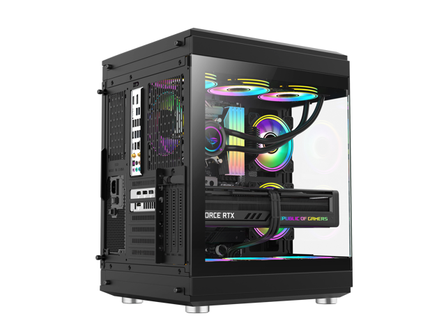 Gamemax Hype Black Usb3.0 Type C Panoramic Tempered Glass Atx Mid-tower 