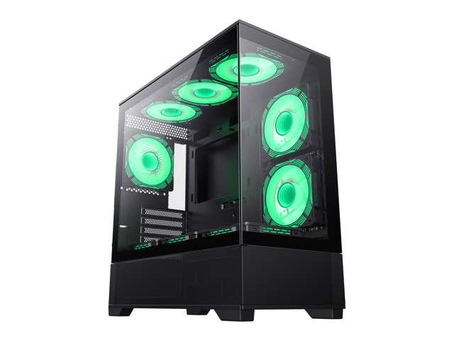 Gamemax Vista Mb Black Usb Micro Atx Tower Tempered Glass Computer Case Fan Is Not Included