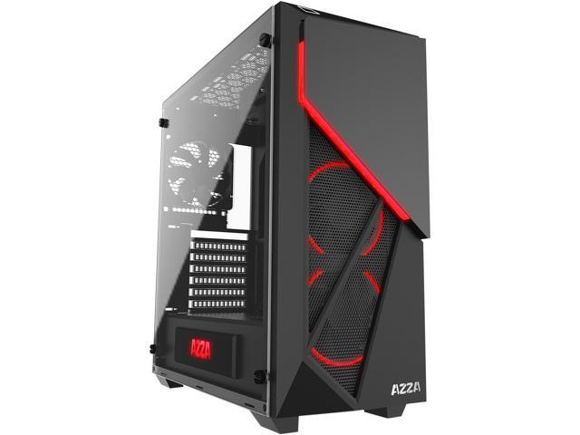 AZZA CSAZ-310 Inferno 310 Black ATX Mid Tower Computer Case with 2x HURRICANE RGB Fan