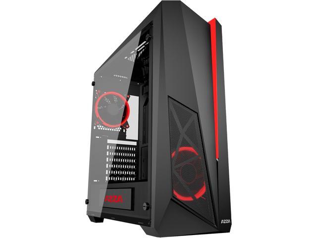 AZZA CSAZ-320 Black Steel/Tempered Glass ATX Mid Tower Computer Case ...