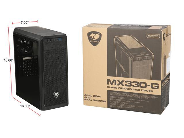 Cougar MX330-G Mid Tower Case with Full Tempered Glass Window and 