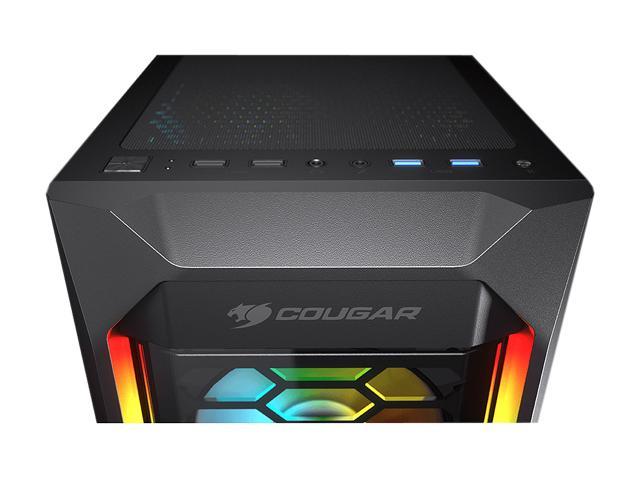 COUGAR MX410-G RGB Black Powerful Airflow and Compact Mid-Tower Case ...