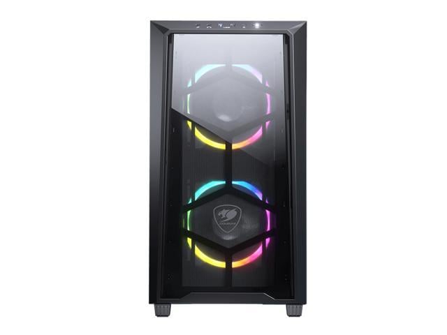 COUGAR MG120-G RGB Black Compact RGB Mini Tower Case with Tempered ...