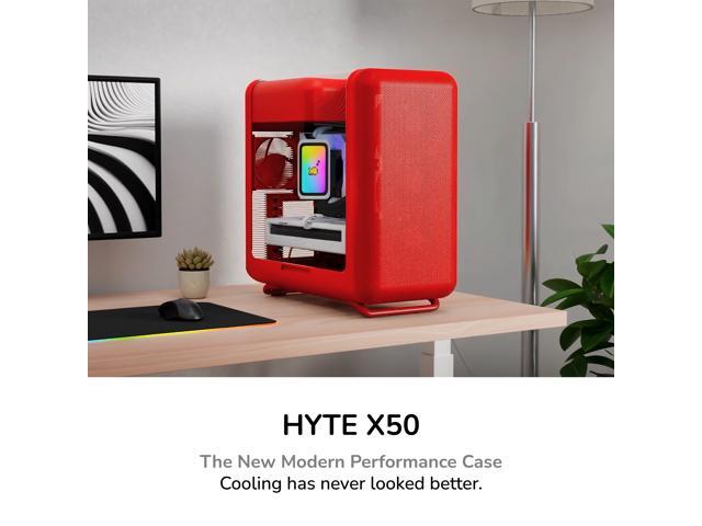 HYTE CS-HYTE-X50G-RR Red ABS / Steel / Tempered Glass ATX Mid Tower Case (Computer Cases - ATX Form)