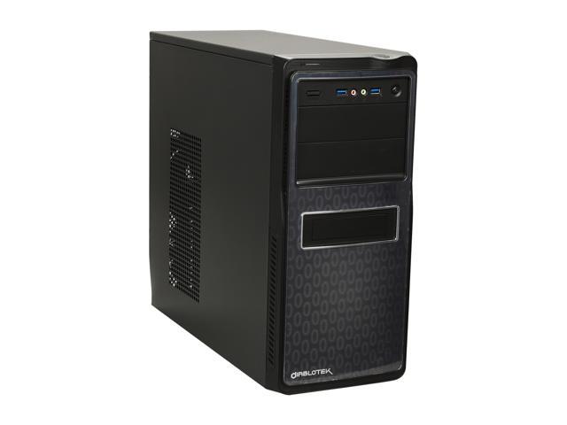Diablotek REACTION CPA-8817D3 Black INSIDE BLACK Steel ATX Mid Tower Computer Case USB 3.0 max VGA LONG CARD