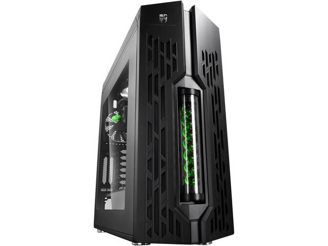 DEEPCOOL GENOME II The Upgraded worldwide first unique gaming case with integrated 360mm liquid cooling system  Black case with Green helix