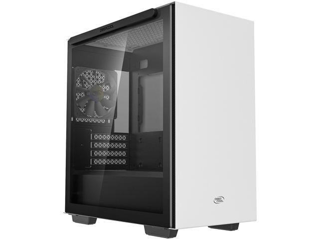 DeepCool MACUBE 110 WH Micro ATX Case with Full-size Magnetic Tempered Glass Removable HDD Cage and Built-in Graphics Card Holder - White