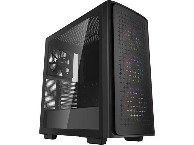 DeepCool CK560 Mid-Tower ATX Case, Airflow Front Panel, Full-Size Tempered Glass Window, 3x 120mm ARGB Fans, 1x 140mm Fan, E-ATX Motherboard Support, Front I/O USB Type-C, Black