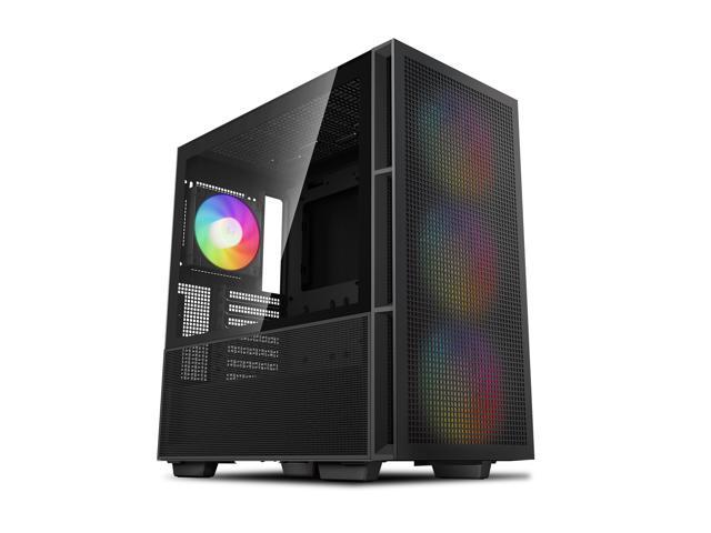 DeepCool CH560 ATX Airflow case, 3x Pre-Installed 140mm ARGB Fans, Hybrid  Mesh/Tempered Glass Side Panel, Magnetic Top Mesh Filter, Type-C, USB 3.0,  Black 
