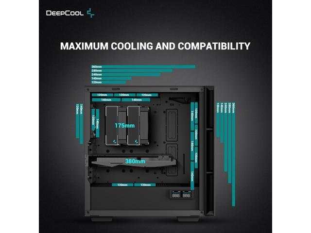 DeepCool CH560 DIGITAL ATX Airflow case, Dual Status Display, 3x Pre ...