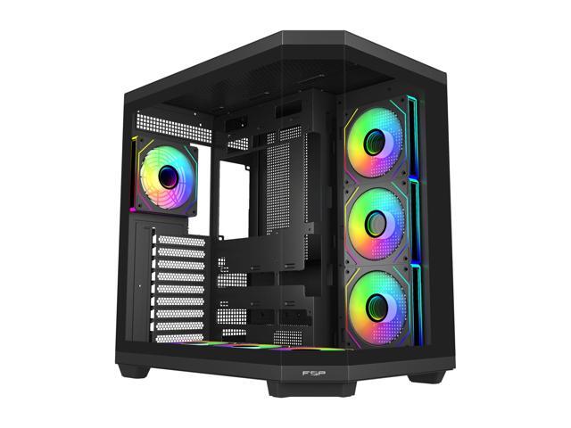 FSP U580-BA ATX Ultra PC Case with Panaromic Glass Panel, Dual-Chember