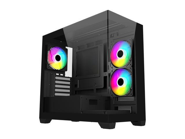 FSP S340-BA M-ATX Mid PC Case with Tempered Glass Panel with ARGB Fan