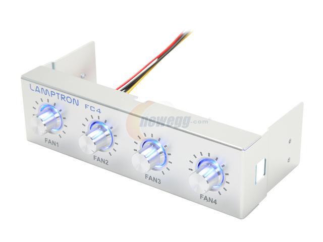 Lamptron 5.25" 4-channel fan controller, 20w/channel, 3-pin fan & molex power connector