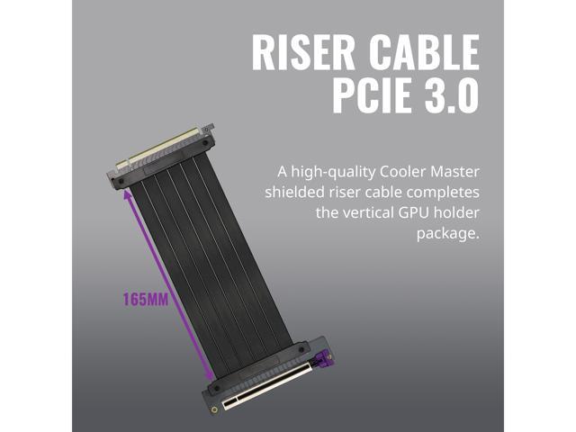 Cooler Master MasterAccessory Vertical Graphics Card Holder Kit Ver 2 with  Premium Riser Cable PCI-E 3.0 x16 - 165mm, Compatible with all Standard ATX  