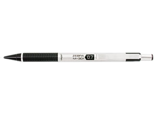 Zebra M-301 Mechanical Pencil 0.7 mm Stainless Steel w/Black Accents Barrel 54310