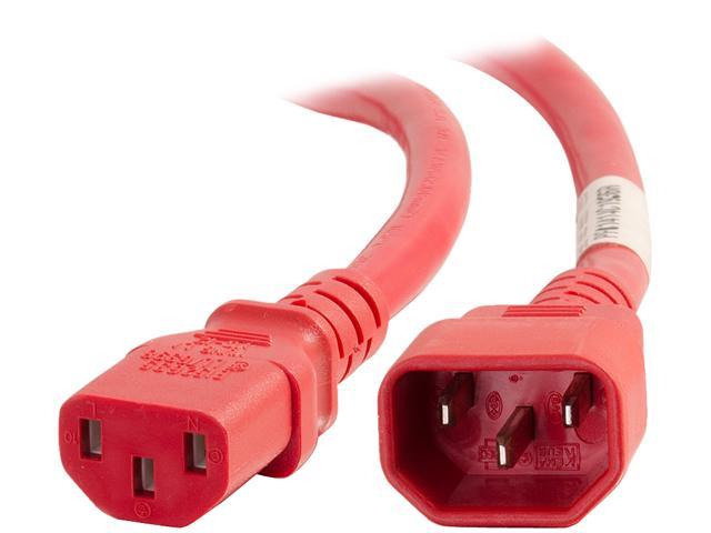 C2G/Cables to Go 17523 C13-C14 Power Extension 14awg 1ft Red