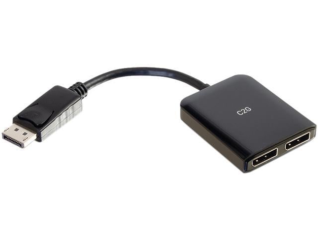 C2G 54291 DisplayPort to DisplayPort Monitor Splitter - 2 Port 4K DisplayPort MST Hub USB Powered