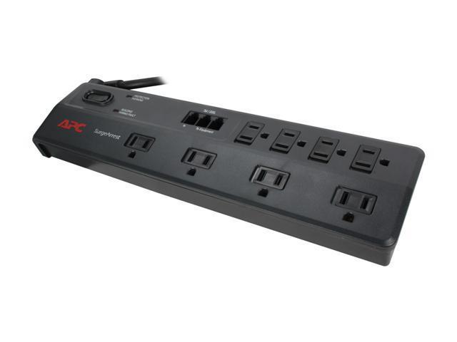 APC P8T3-LM 6 ft. 8 Outlets Surge Protector, Phone Line (W/Splitter) Protection, Latin America, 120v