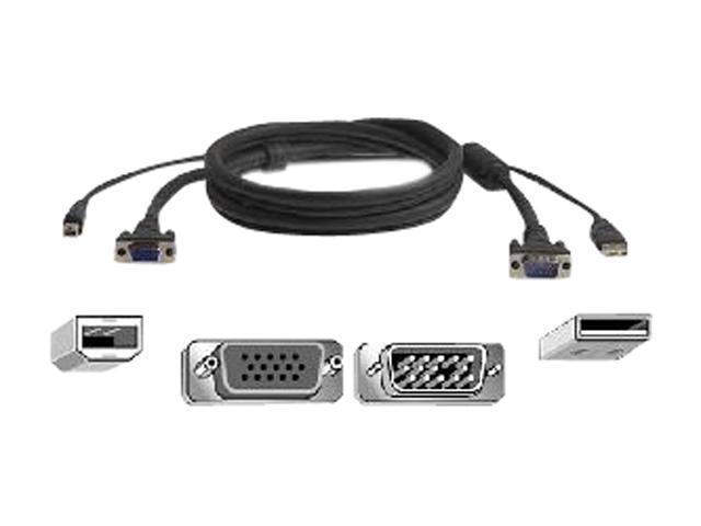 BELKIN 10 ft. OmniView Pro Series Plus USB and HDDB-15 KVM Cable F3X1962B10