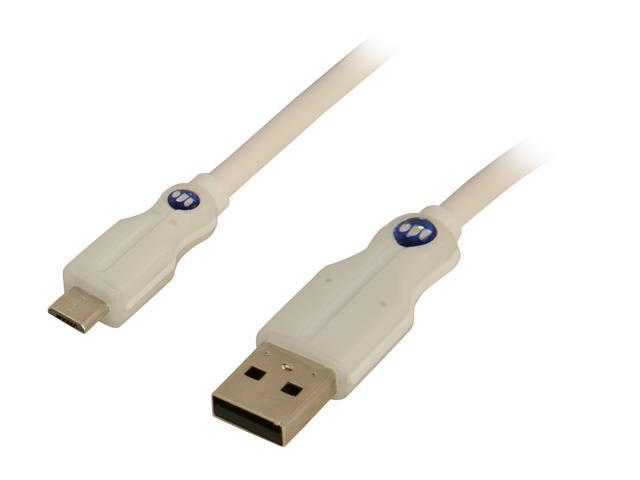 Monster Cable 122096-00 White High Speed USB A to Micro B Cable